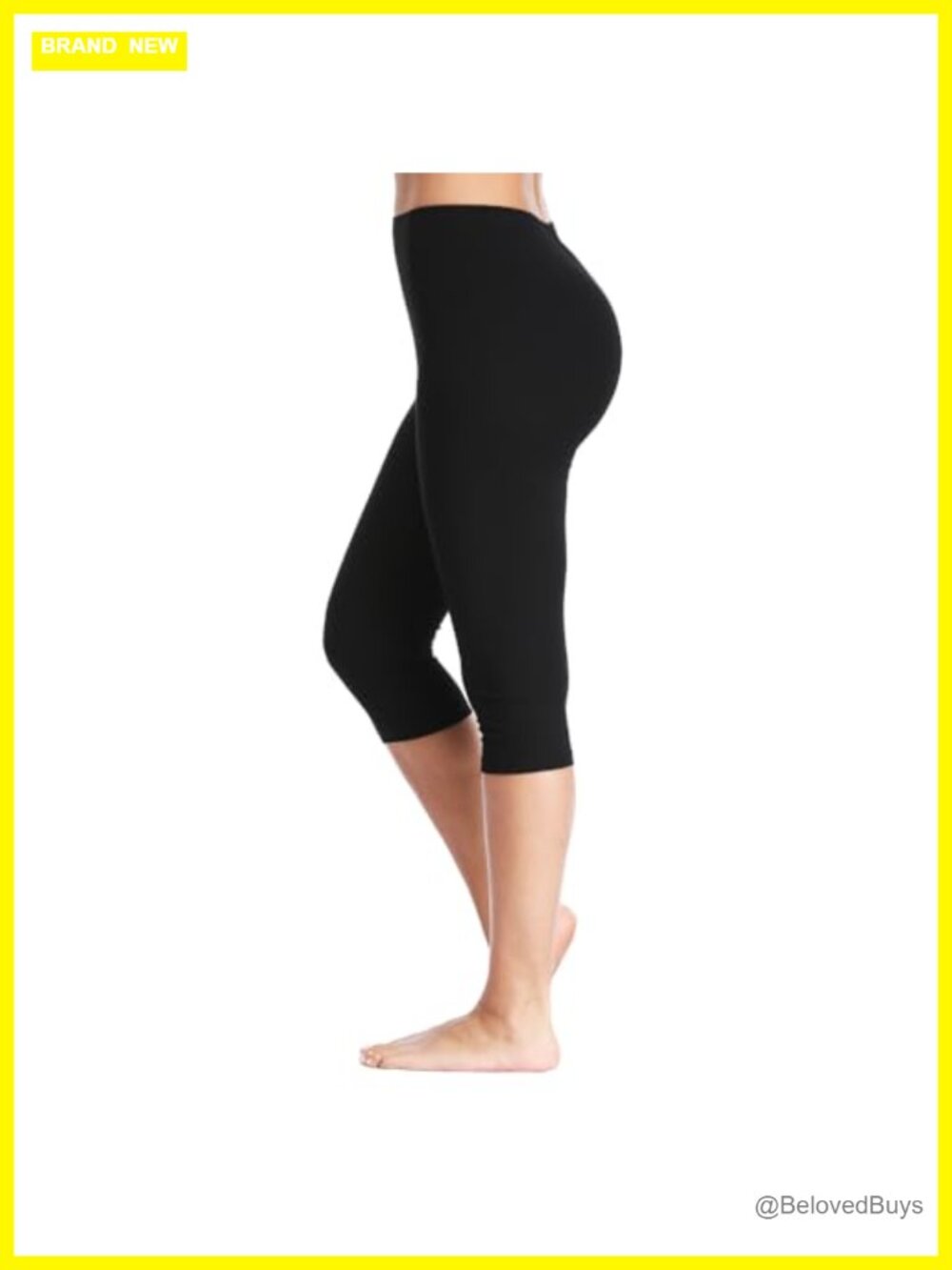 Women's Capri Leggings 4-Way Stretch Yoga Pants Cropped Workout